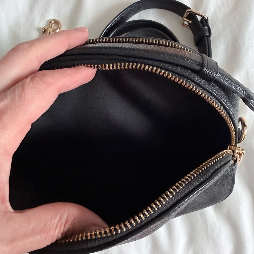 Coach Black Pebbled Leather Dome Crossbody with Gold Hardware - Picture 9 of 10